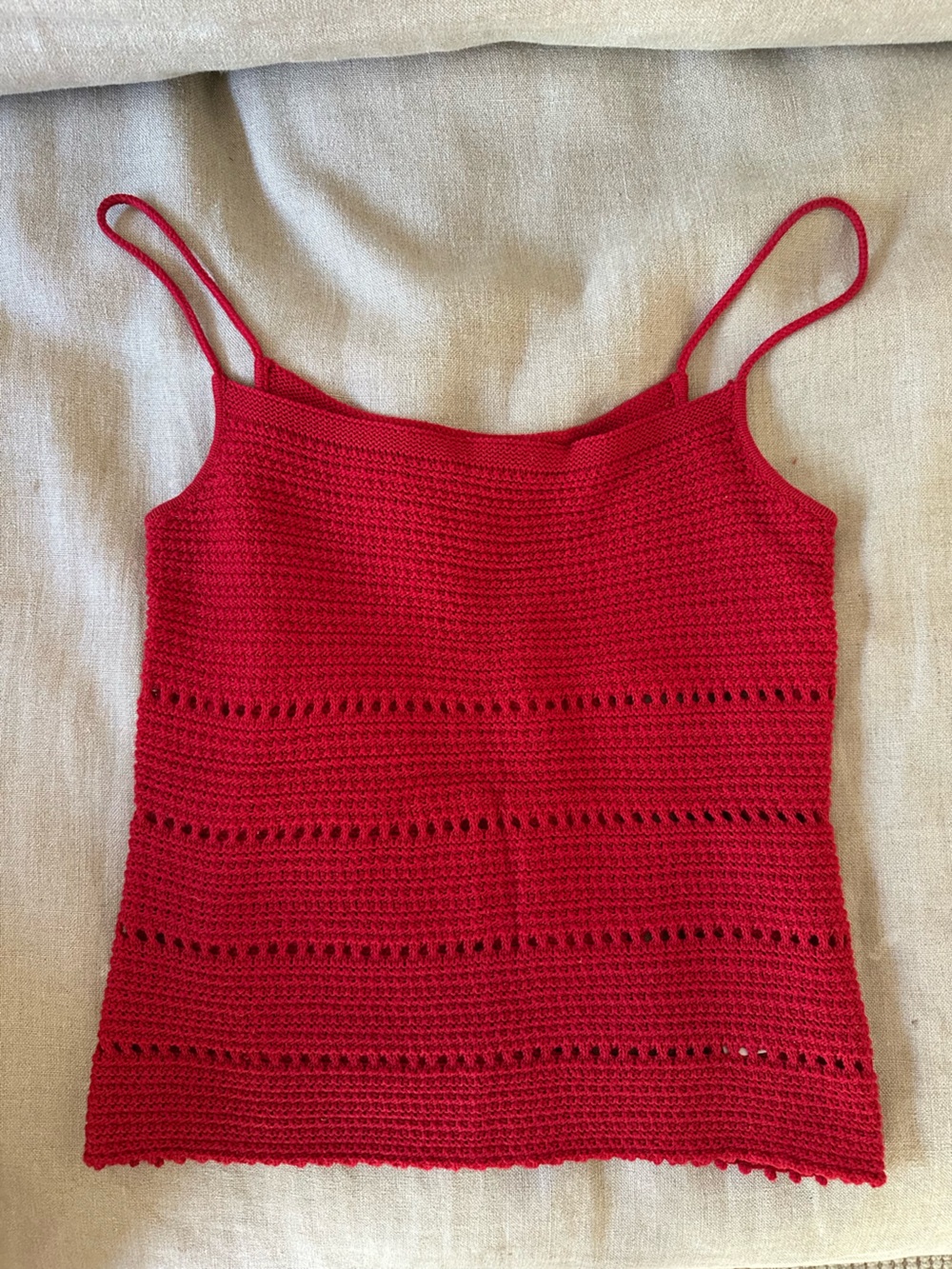 Reformation Red Crochet Knit Camisole